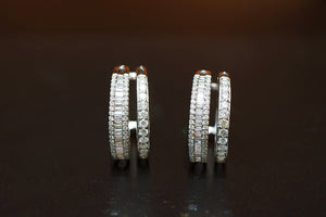 LUOWEND 18K White Gold Real Natural Diamond Ring for Women