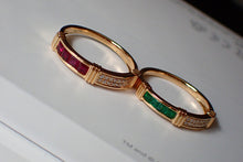Load image into Gallery viewer, LUOWEND 18K Rose Gold Real Natural Gemstone and Diamond Ring for Women
