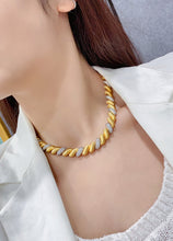 Load image into Gallery viewer, LUOWEND 18K White and Yellow Gold Real Natural Diamond Necklace for Women
