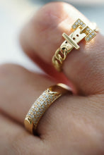 Load image into Gallery viewer, LUOWEND 18K Yellow Gold Real Natural Diamond Ring for Women
