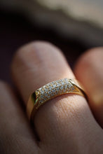 Load image into Gallery viewer, LUOWEND 18K Yellow Gold Real Natural Diamond Ring for Women
