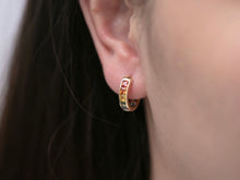Load image into Gallery viewer, LUOWEND 18K Yellow Gold Real Natural Aquamarine Earrings for Women

