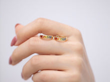 Load image into Gallery viewer, LUOWEND 18K Yellow Gold Real Natural Aquamarine Earrings for Women
