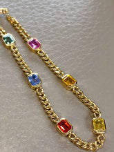 Load image into Gallery viewer, LUOWEND 18K Yellow Gold Real Natural Aquamarine Bracelet for Women
