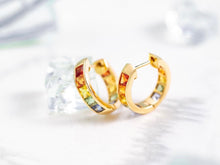 Load image into Gallery viewer, LUOWEND 18K Yellow Gold Real Natural Aquamarine Earrings for Women
