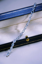 Load image into Gallery viewer, LUOWEND 18K White Gold Real Natural Aquamarine Bracelet for Women
