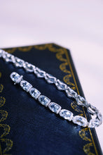 Load image into Gallery viewer, LUOWEND 18K White Gold Real Natural Aquamarine Bracelet for Women
