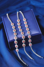 Load image into Gallery viewer, LUOWEND 18K White Gold Real Natural Pink Diamond Bracelet for Women
