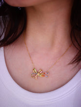 Load image into Gallery viewer, LUOWEND 18K Yellow Gold Real Natural Aquamarine Necklace for Women
