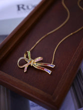 Load image into Gallery viewer, LUOWEND 18K Yellow Gold Real Natural Aquamarine Necklace for Women
