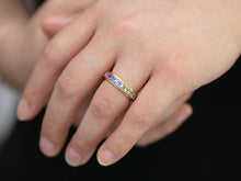 Load image into Gallery viewer, LUOWEND 18K Yellow Gold Real Natural Aquamarine Ring for Women
