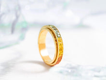 Load image into Gallery viewer, LUOWEND 18K Yellow Gold Real Natural Aquamarine Ring for Women
