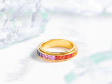 Load image into Gallery viewer, LUOWEND 18K Yellow Gold Real Natural Aquamarine Ring for Women
