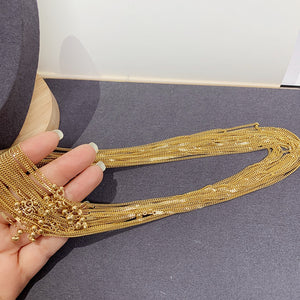 LUOWEND 18K Yellow Gold Necklace for Women