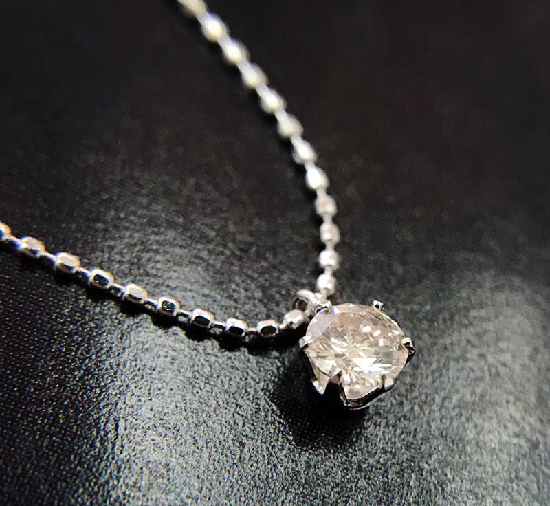 LUOWEND 18K White or Yellow Gold Real Natural Diamond Necklace for Women