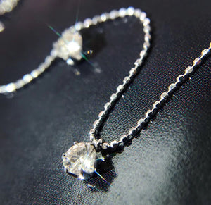 LUOWEND 18K White or Yellow Gold Real Natural Diamond Necklace for Women