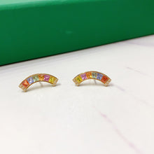 Load image into Gallery viewer, LUOWEND 18K Yellow Gold Natural Color Sapphire Earrings for Women
