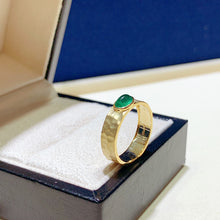 Load image into Gallery viewer, LUOWEND 18K Yellow Gold Real Natural Emerald Ring for Women

