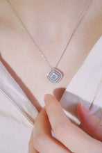Load image into Gallery viewer, LUOWEND 18K White Gold Real Natural Diamond Pendant Necklace for Women
