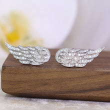Load image into Gallery viewer, LUOWEND 18K White Gold Real Natural Diamond Stud Earrings for Women

