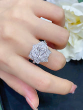 Load image into Gallery viewer, LUOWEND 18K White Gold Real Natural Diamond Ring for Women

