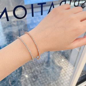 LUOWEND 18K White or Rose Gold Real Natural Diamond Bracelet for Women