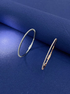 LUOWEND 18K White or Rose Gold Real Natural Diamond Bracelet for Women
