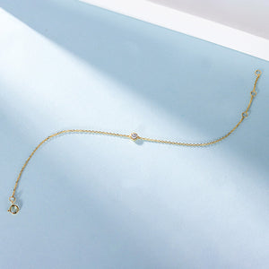 LUOWEND 18K Gold Real Natural Diamond Bracelet for Women