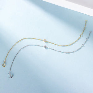LUOWEND 18K Gold Real Natural Diamond Bracelet for Women
