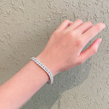 Load image into Gallery viewer, LUOWEND 18K White Gold Real Natural Diamond Bracelet for Women
