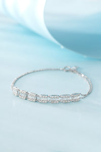 LUOWEND 18K White or Rose Gold Real Natural Diamond Bracelet for Women