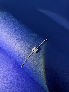 LUOWEND 18K White Gold Real Natural Diamond Bracelet for Women