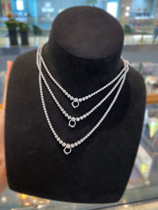 LUOWEND 18K White Gold Real Natural Diamond Necklace for Women