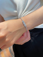 Load image into Gallery viewer, LUOWEND 18K White Gold Real Natural Diamond Bracelet for Women
