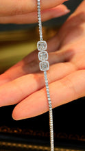 Load image into Gallery viewer, LUOWEND 18K White Gold Real Natural Diamond Bracelet for Women
