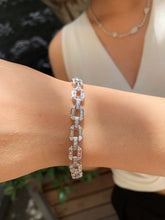 Load image into Gallery viewer, LUOWEND 18K White Gold Real Natural Diamond Bracelet for Women
