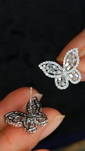 Load image into Gallery viewer, LUOWEND 18K White Gold Real Natural Diamond Stud Earrings for Women
