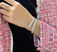 Load image into Gallery viewer, LUOWEND 18K White Gold Real Natural Diamond Bracelet for Women
