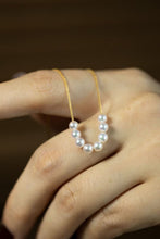 Load image into Gallery viewer, LUOWEND 18K Yellow Gold Real Natural Akoya Pearl Necklace for Women
