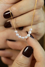 Load image into Gallery viewer, LUOWEND 18K Yellow Gold Real Natural Akoya Pearl Necklace for Women
