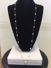 Load image into Gallery viewer, LUOWEND 18K Yellow Gold Freshwater Pearl Necklace for Women
