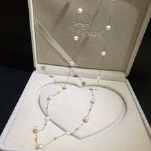 Load image into Gallery viewer, LUOWEND 18K Yellow Gold Freshwater Pearl Necklace for Women
