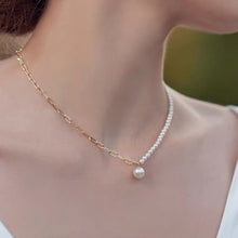 Load image into Gallery viewer, LUOWEND 18K Yellow Gold Real Natural Freshwater Pearl Necklace for Women
