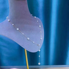 Load image into Gallery viewer, LUOWEND 18K White or Yellow Gold Real Natural Freshwater Pearl Necklace for Women
