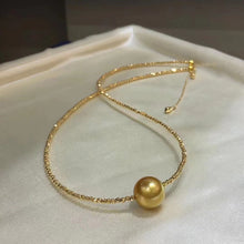 Load image into Gallery viewer, LUOWEND 18k Yellow Gold Real Natural Gold Pearl Necklace for Women

