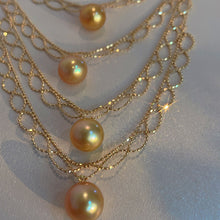 Load image into Gallery viewer, LUOWEND 18K Yellow Gold Real Natural Gold Rearl Necklace for Women
