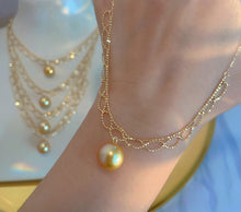Load image into Gallery viewer, LUOWEND 18K Yellow Gold Real Natural Gold Rearl Necklace for Women
