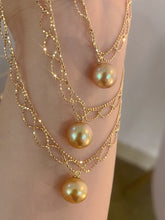 Load image into Gallery viewer, LUOWEND 18K Yellow Gold Real Natural Gold Rearl Necklace for Women
