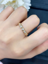 Load image into Gallery viewer, LUOWEND 18K Yellow Gold Real Natural Diamond Ring for Women
