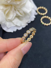 Load image into Gallery viewer, LUOWEND 18K Yellow Gold Real Natural Diamond Ring for Women
